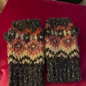 Multicolor Knit Fingerless Gloves